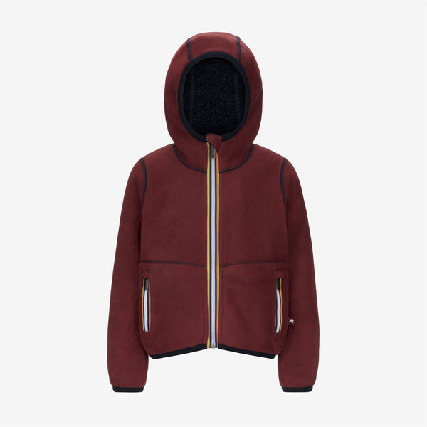 K Way P. JACK SHERPA POLAR REVERSIBLE BLUE DEPTH-RED SYRAH