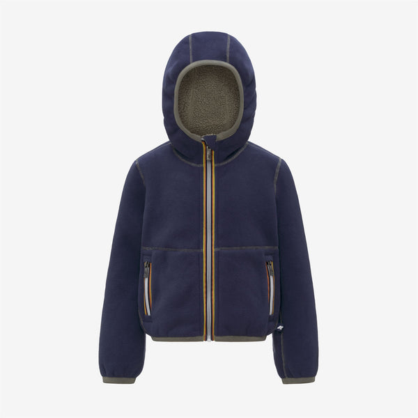 K Way P. JACK SHERPA POLAR REVERSIBLE GREEN OAK-BLUE DEEP COBALT