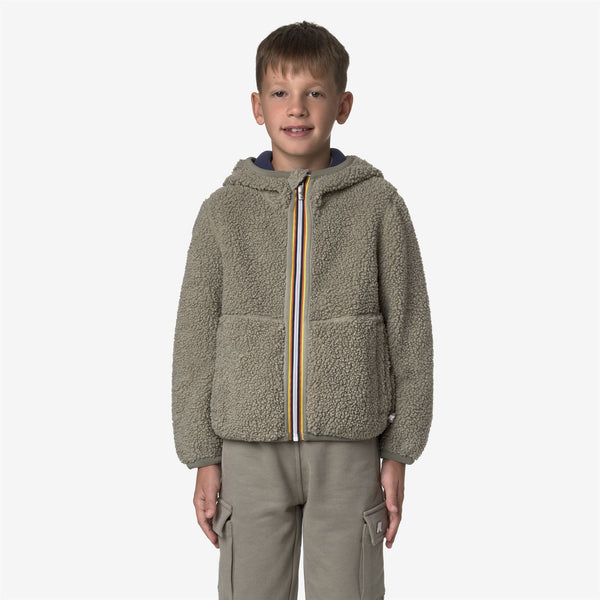 K Way P. JACK SHERPA POLAR REVERSIBLE GREEN OAK-BLUE DEEP COBALT