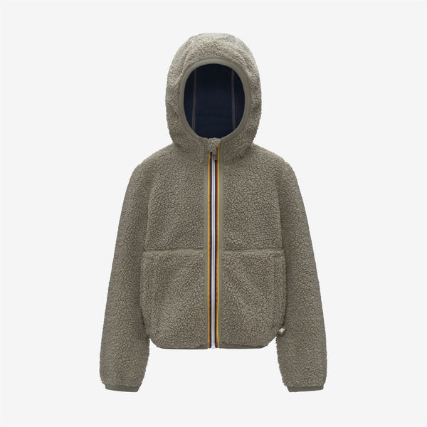 k way P. JACK SHERPA POLAR REVERSIBLE GREEN OAK-BLUE DEEP COBALT