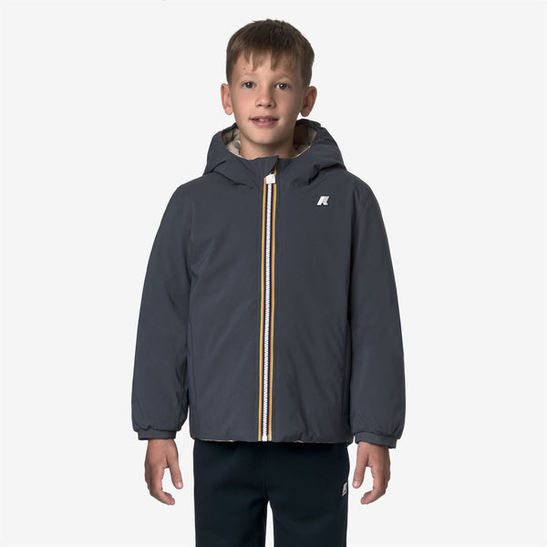 K Way P. JACK ST THERMO REVERSIBLE BLUE AIRFORCE-BEIGE CASHMERE