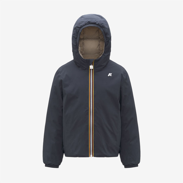 k way P. JACK ST THERMO REVERSIBLE BLUE AIRFORCE-BEIGE CASHMERE