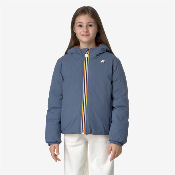 K Way P. JACK ST THERMO REVERSIBLE GREY BLUE AVIO-YELLOW INCA