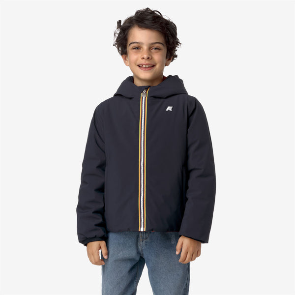 K Way P. JACK ST WARM REVERSIBLE BLUE DEPTH-RED POMPEIAN