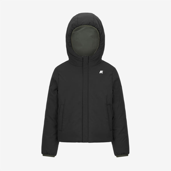 K Way P. JACK ST WARM REVERSIBLE GREEN BLACKISH-BLACK PURE