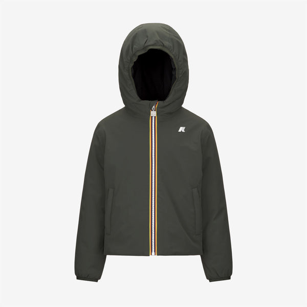 k way P. JACK ST WARM REVERSIBLE GREEN BLACKISH-BLACK PURE