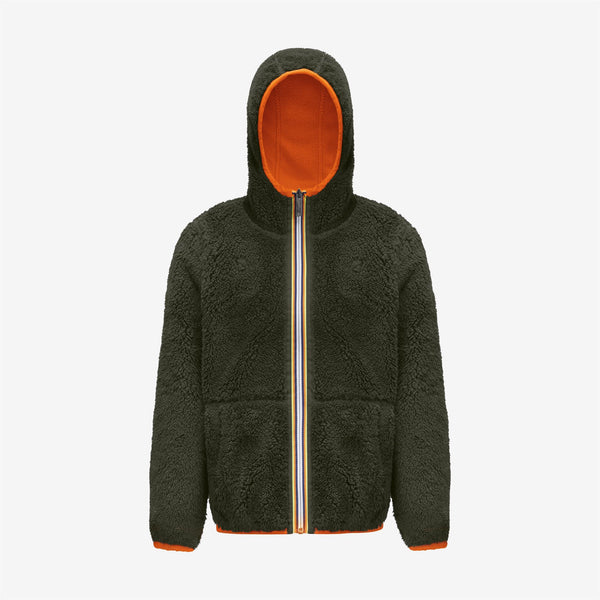 K Way P. JACQUES POLAR REVERSIBLE ORANGE RUST-GREEN BLACKISH