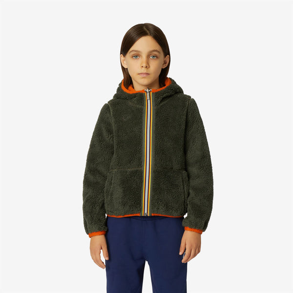 K Way P. JACQUES POLAR REVERSIBLE ORANGE RUST-GREEN BLACKISH