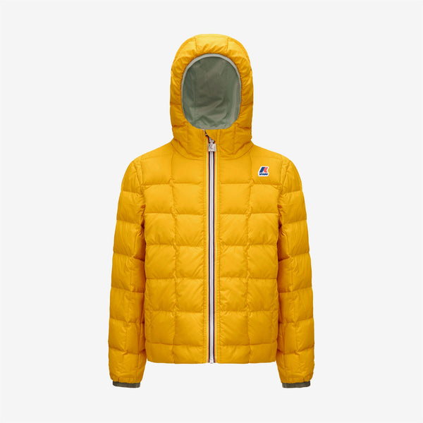 K Way P. JACQUES THERMO PLUS.2 REVERSIBLE GREEN BLACKISH-YELLOW SUNFLOWER