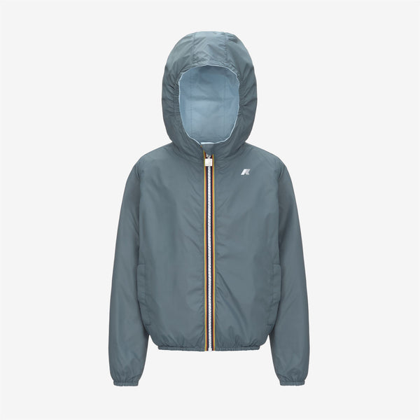 K Way P. JAKE PLUS.2 REVERSIBLE BLUE BABY-GREEN IRON