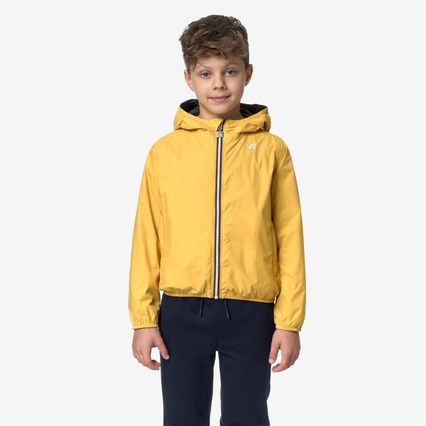 K Way P. JAKE PLUS.2 REVERSIBLE YELLOW MIMOSA-BLUE DEPTH
