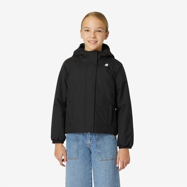 K Way P. LILY MICRO RIPSTOP MARMOTTA BLACK PURE-BLUE DEPTH