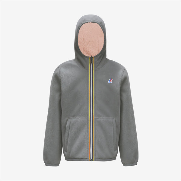 k way P. LILY POLAR REVERSIBLE GREY MD STEEL-PINK DAFNE