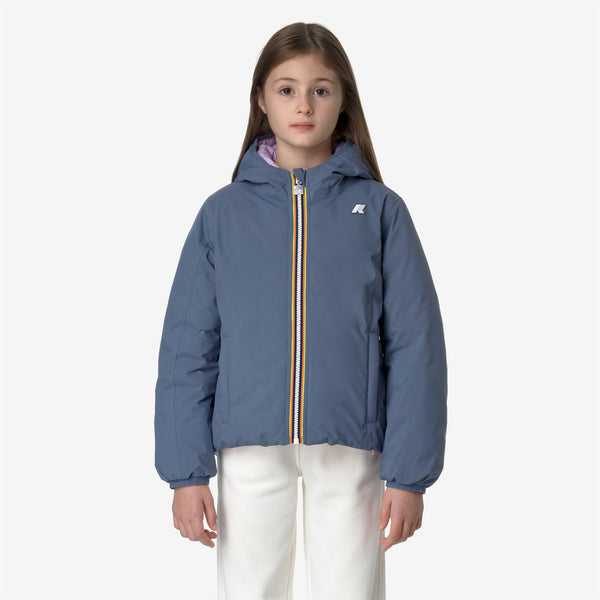 K Way P. LILY ST THERMO REVERSIBLE GREY BLUE AVIO-VIOLET LT LILAC