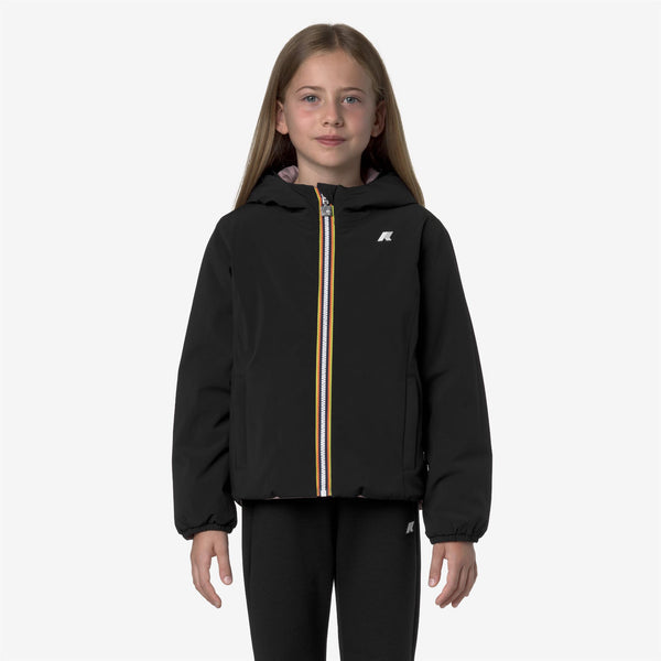 K Way P. LILY ST WARM REVERSIBLE BLACK PURE-ROSE PINKISH