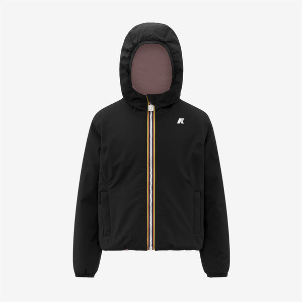 k way P. LILY ST WARM REVERSIBLE BLACK PURE-ROSE PINKISH