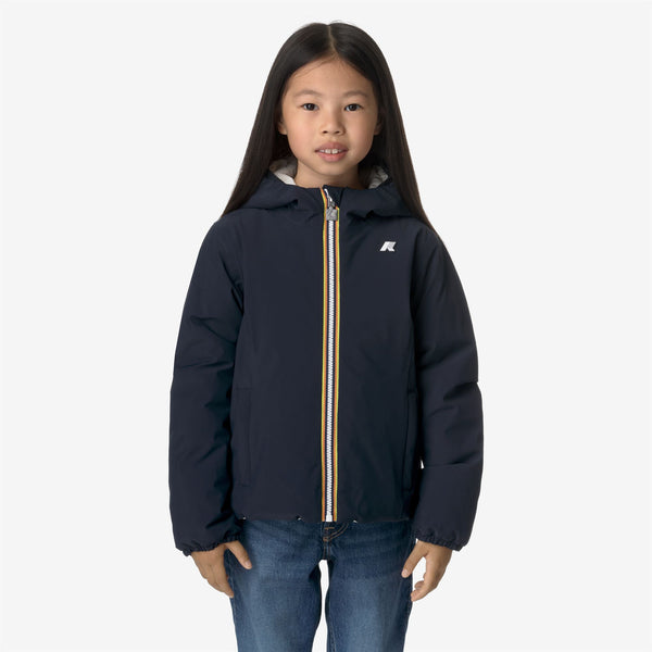 K Way P. LILY ST WARM REVERSIBLE BLUE DEPTH-WHITE GARDENIA