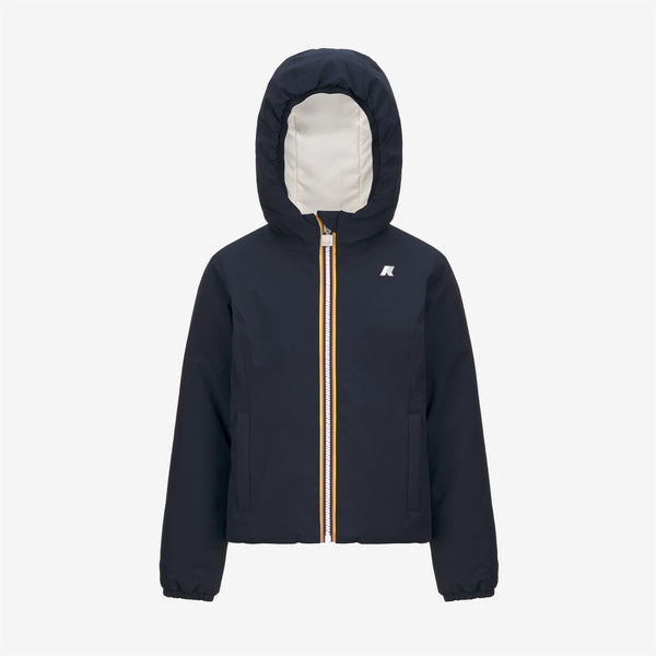 k way P. LILY ST WARM REVERSIBLE BLUE DEPTH-WHITE GARDENIA