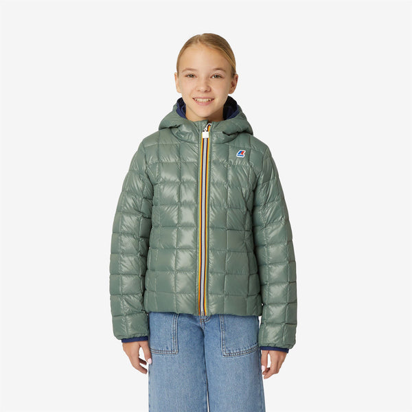 K Way P. LILY THERMO PLUS.2 REVERSIBLE BLUE MEDIEVAL-GREEN LAUREL