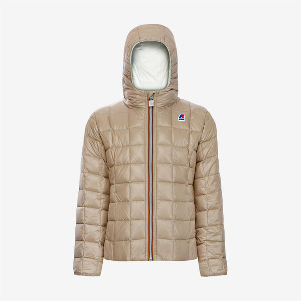 K Way P. LILY THERMO PLUS.2 REVERSIBLE WHITE MILK-BEIGE TAUPE