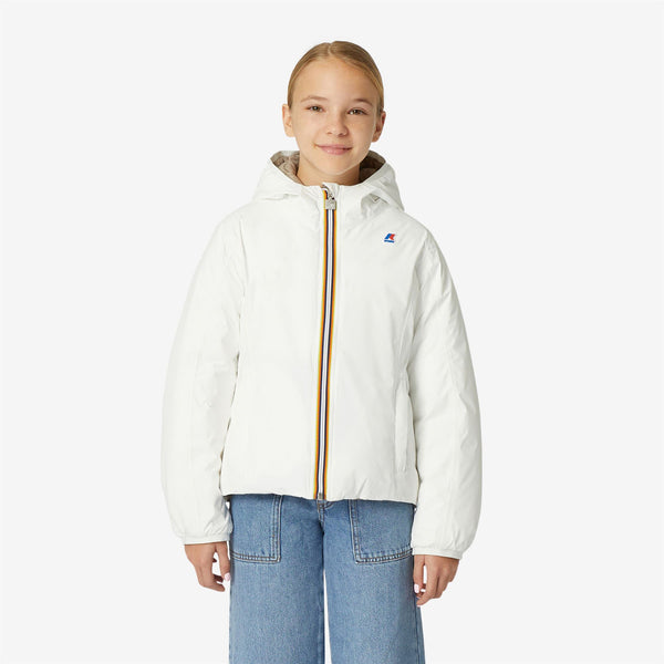 K Way P. LILY THERMO PLUS.2 REVERSIBLE WHITE MILK-BEIGE TAUPE