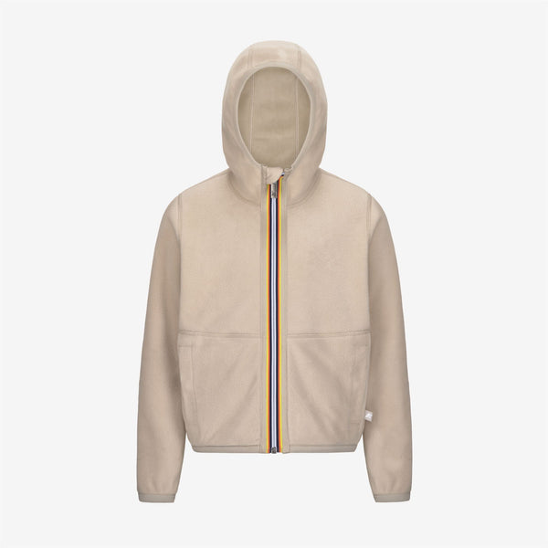 K Way P. LILY VELOUR POLAR REVERSIBLE BEIGE GREY-BEIGE GREY