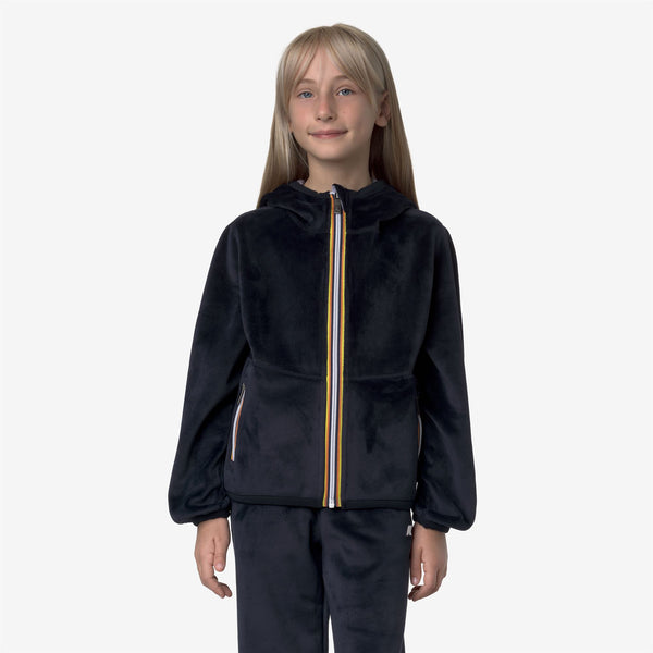 K Way P. LILY VELOUR POLAR REVERSIBLE BLUE DEPTH-VIOLET LAVENDER