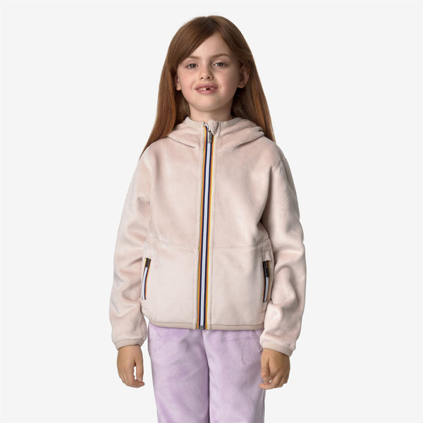 K Way P. LILY VELOUR POLAR REVERSIBLE PINK TINT-PINK TINT