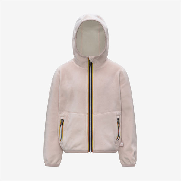 k way P. LILY VELOUR POLAR REVERSIBLE ROSE HUSHED-WHITE GARDENIA