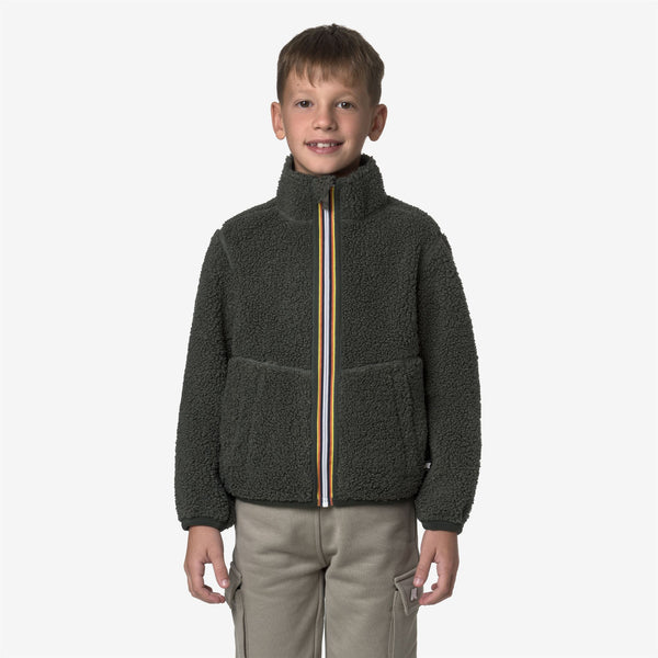 K Way P. PASCAL SHERPA POLAR REVERSIBLE GREEN BLACKISH-BLUE AIRFORCE