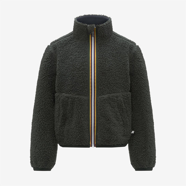 k way P. PASCAL SHERPA POLAR REVERSIBLE GREEN BLACKISH-BLUE AIRFORCE