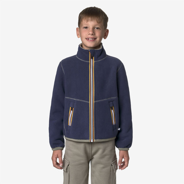 K Way P. PASCAL SHERPA POLAR REVERSIBLE GREEN OAK-BLUE DEEP COBALT