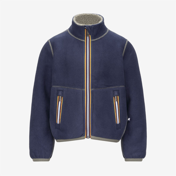 k way P. PASCAL SHERPA POLAR REVERSIBLE GREEN OAK-BLUE DEEP COBALT