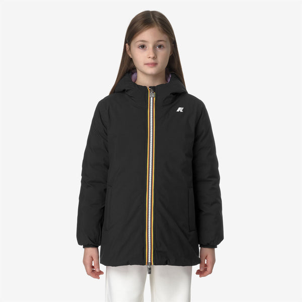 K Way P. SOPHIE ST THERMO REVERSIBLE BLACK PURE-VIOLET LT LILAC