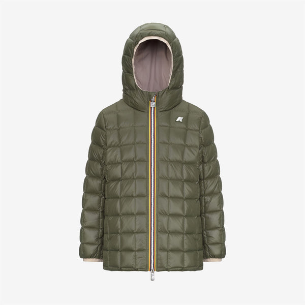 K Way P. SOPHIE ST THERMO REVERSIBLE PINK TINT-GREEN CYPRESS