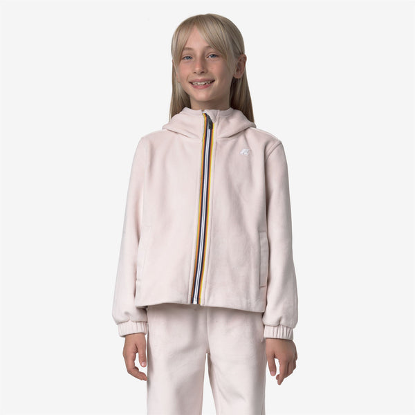 K Way P. VIVIEL VELOUR POLAR ROSE HUSHED-WHITE GARDENIA