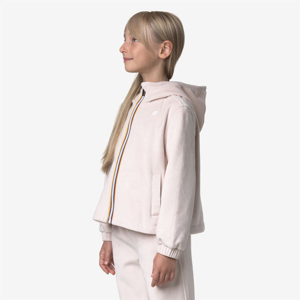 K Way P. VIVIEL VELOUR POLAR ROSE HUSHED-WHITE GARDENIA