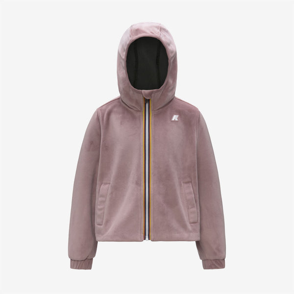 k way P. VIVIEL VELOUR POLAR ROSE PINKISH-GREEN BLACKISH