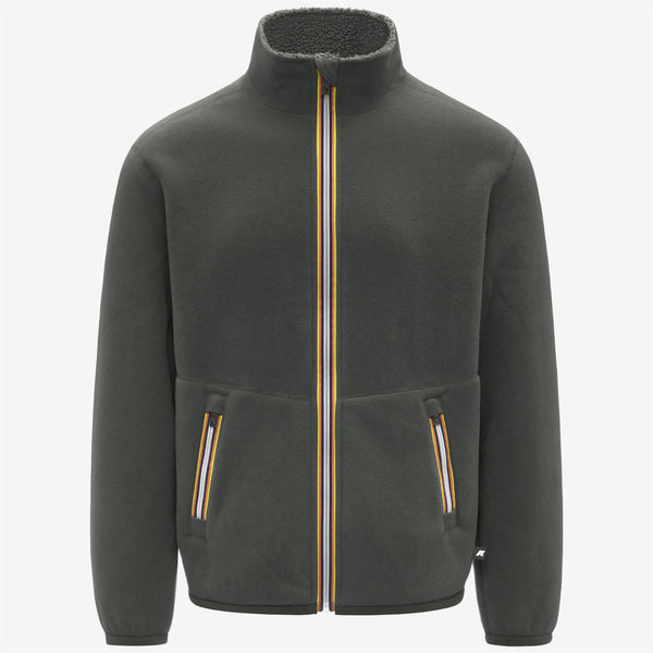 K Way PASCAL SHERPA POLAR REVERSIBLE GREEN BLACKISH COMBO