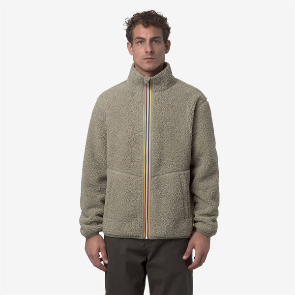 K Way PASCAL SHERPA POLAR REVERSIBLE GREEN OAK-GREEN OAK