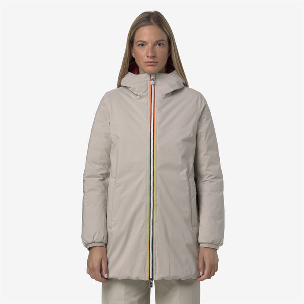 K Way SOPHIE ST THERMO REVERSIBLE BEIGE CASHMERE-RED SYRAH