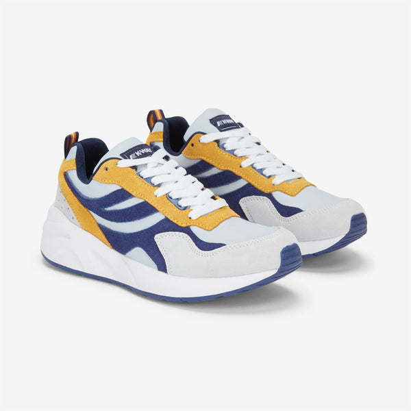 k way TRAINING 3.0 LACES GREY LT-BLUE MEDIEVAL-YELLOW SUNFLOWER