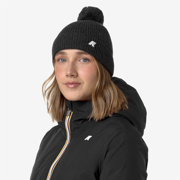 K Way VINCIENNE CARDIGAN STITCH WOOL BLACK PURE MELANGE