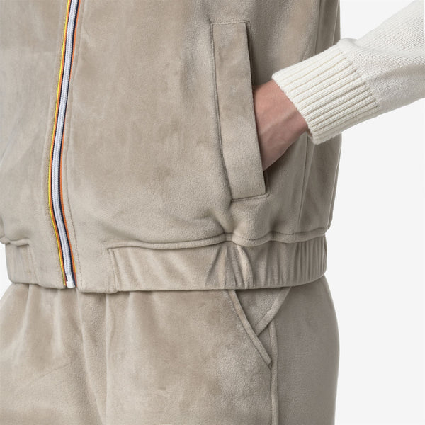 K Way VIVIELME VELOUR POLAR BEIGE CASHMERE-BEIGE CASHMERE