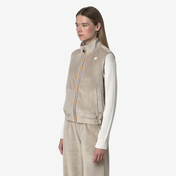 K Way VIVIELME VELOUR POLAR BEIGE CASHMERE-BEIGE CASHMERE