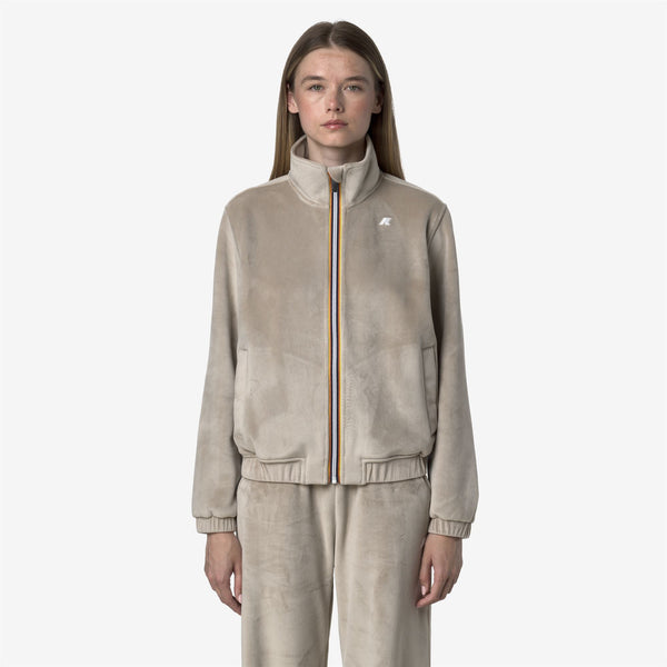 K Way VIVIETTE VELOUR POLAR BEIGE CASHMERE-BEIGE CASHMERE
