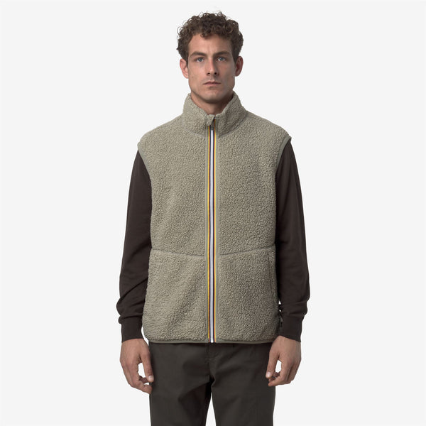 K Way YANNICK SHERPA POLAR REVERSIBLE GREEN OAK-GREEN OAK