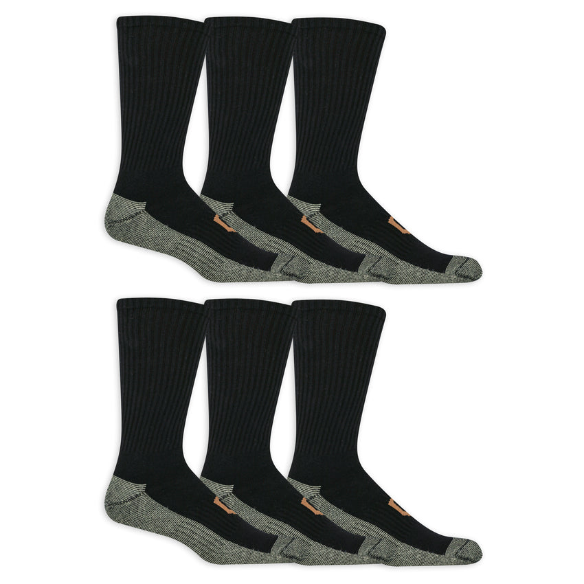 k. bell socks Copper Defense Core Crew Socks 6 Pair Pack BLACK