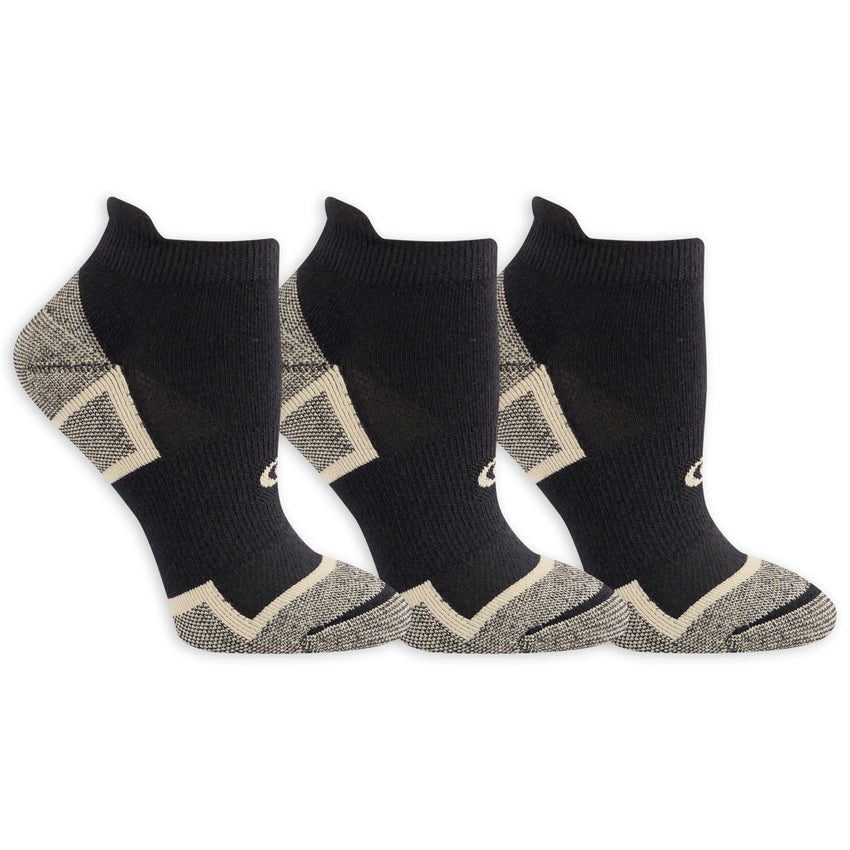 k. bell socks Copper Sole Women's Extreme Athletic Low Cut Socks 3 Pair Pack Black
