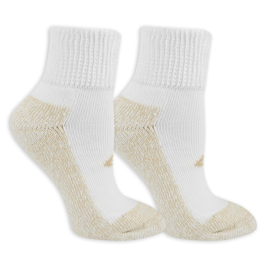 k. bell socks Copper Sole Women's Non-Binding Ankle Socks 2 Pair Pack White